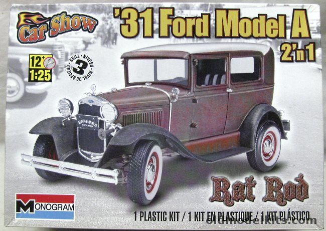 Monogram 1/25 1931 Ford Model A Rat Rod or Custom Show Car, 85-4259 plastic model kit
